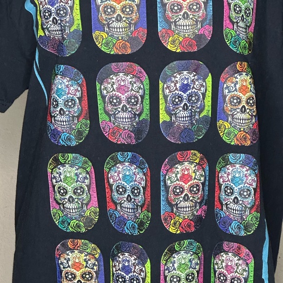 DIA DE LOS MUERTOS /Day Of The DEAD HALLOWEEN READY UNISEX 1HIT T Back Solid LG - Picture 2 of 6